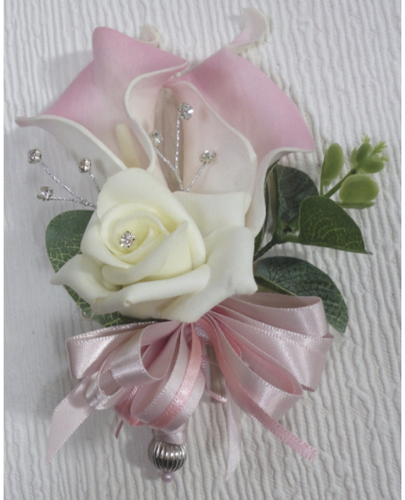 Pale Pink Real Touch Calla Lily Corsage